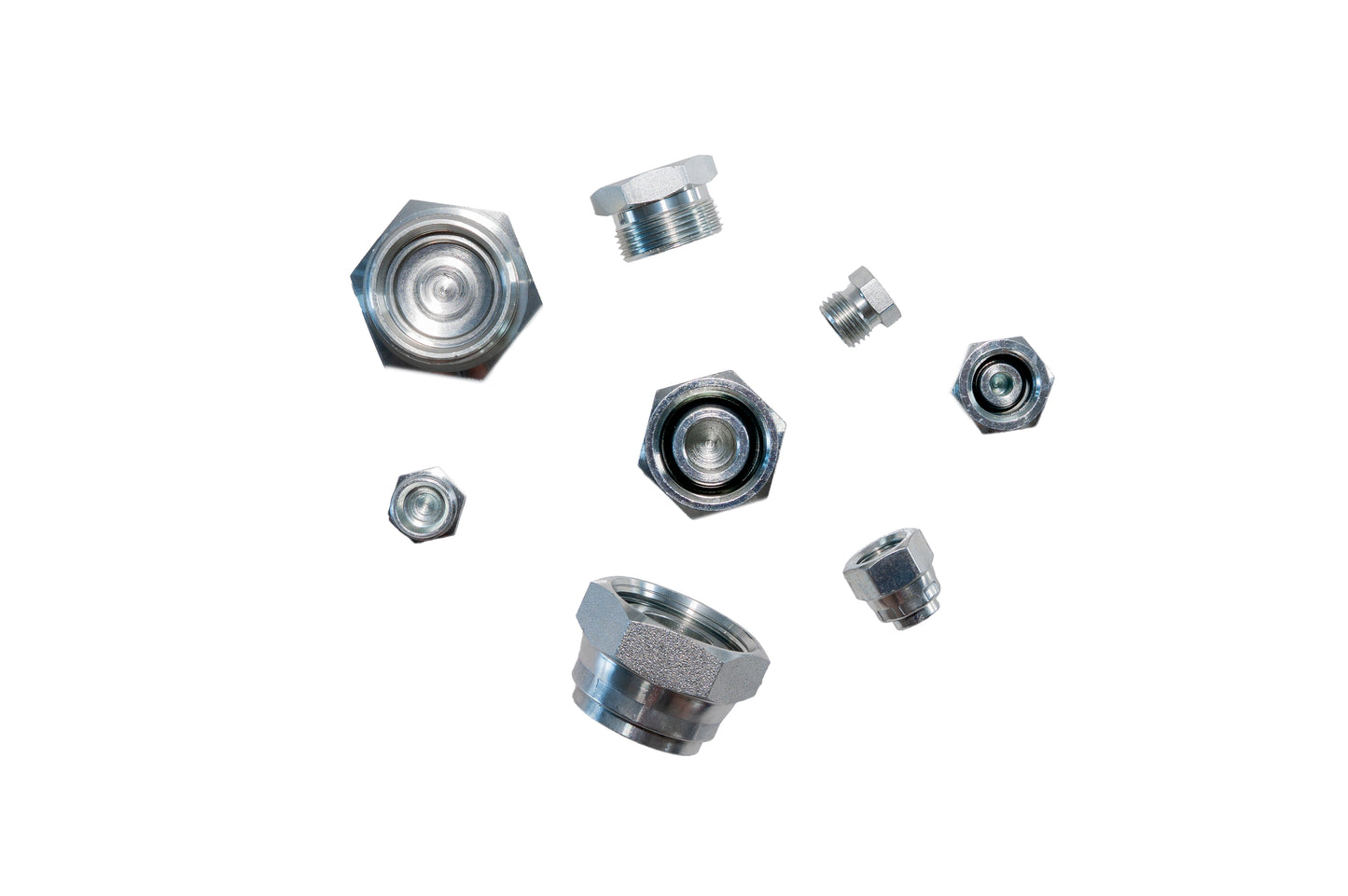 Metric Light DIN 2353 hydraulic cap and plug kit contents