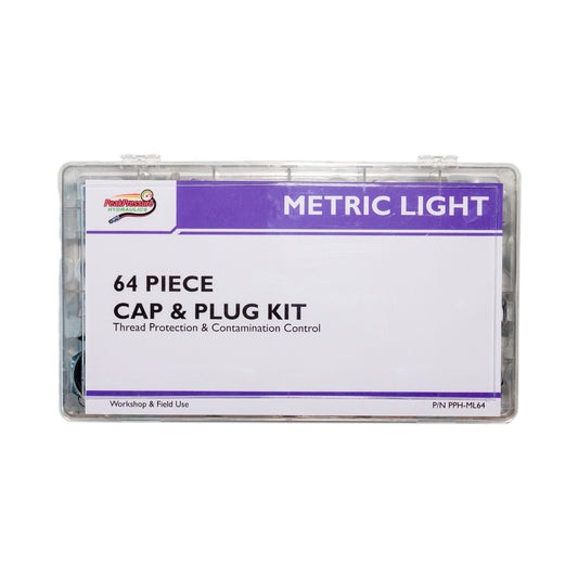 Metric Light DIN 2353 hydraulic cap and plug kit in carry case
